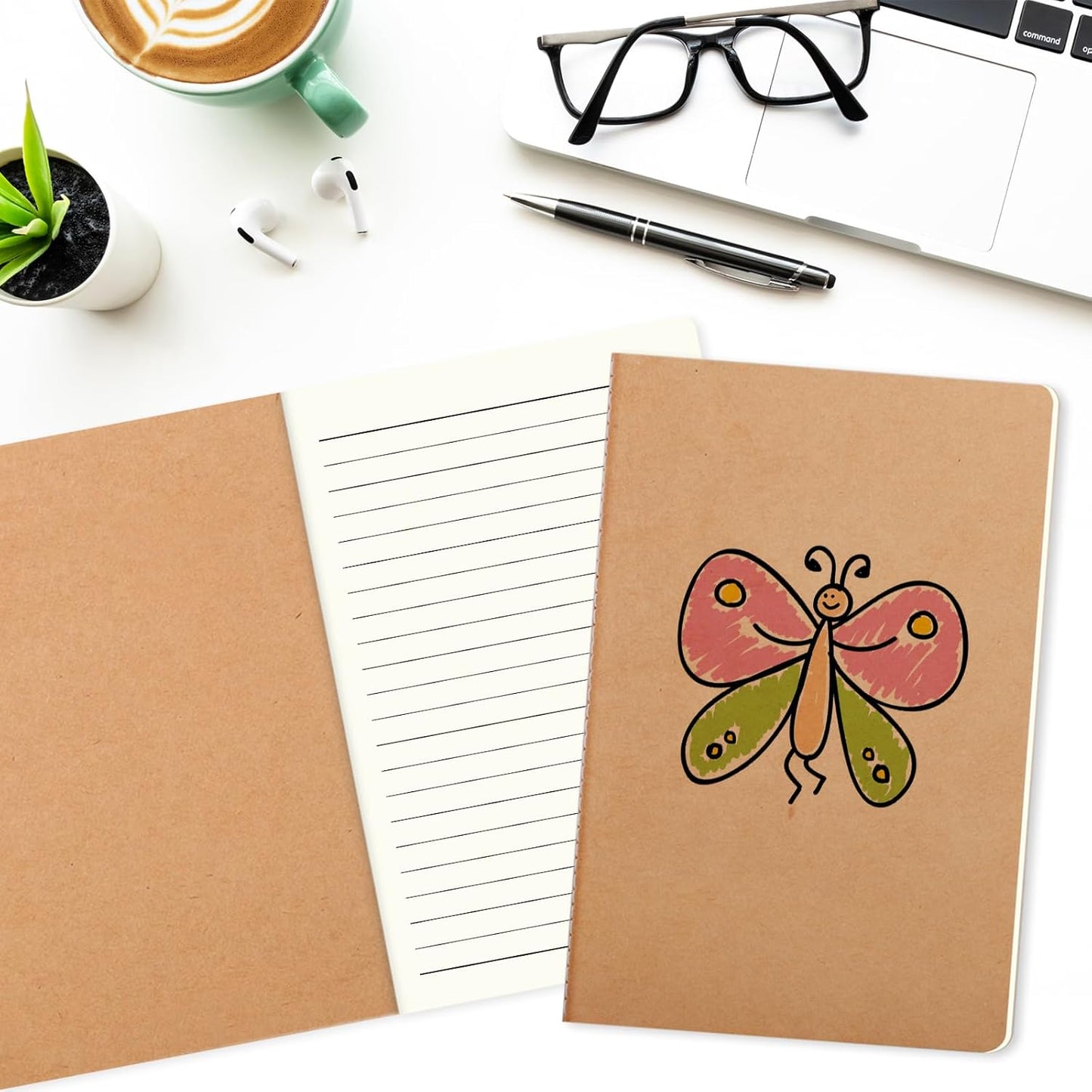 48 Pack Lined Journal Notebook Kraft Brown Cover Lined Notebooks for Travelers, Students, Office - Composition Notebook Subject Notebooks - A5 Size, 8.26”x5.5”, 64 Lined Pages/32 Sheets