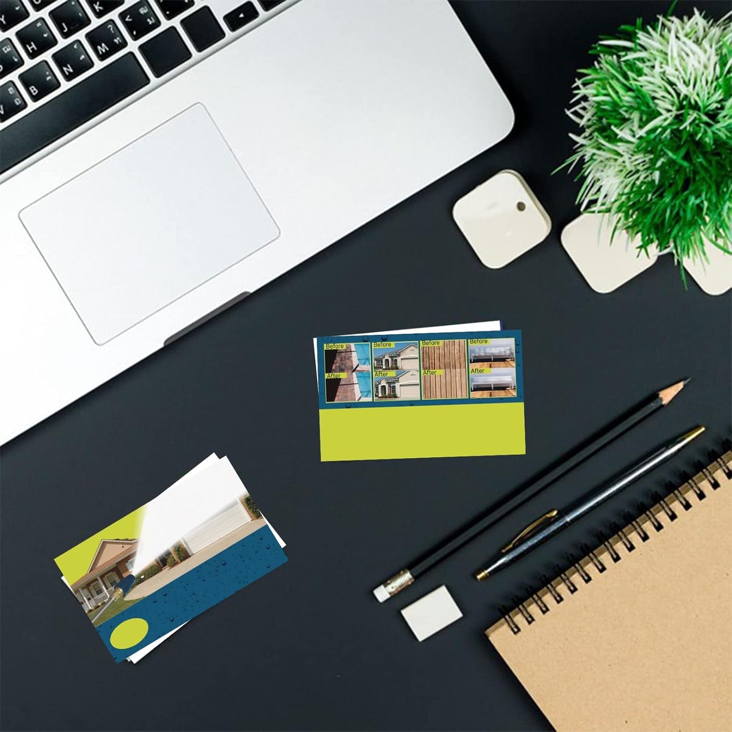 Custom Business Cards Personalized Business Cards for Small Business 300gsm Matte Paper Front & Back Sides Printed 3.5" x 2" - Pressure Washing Template