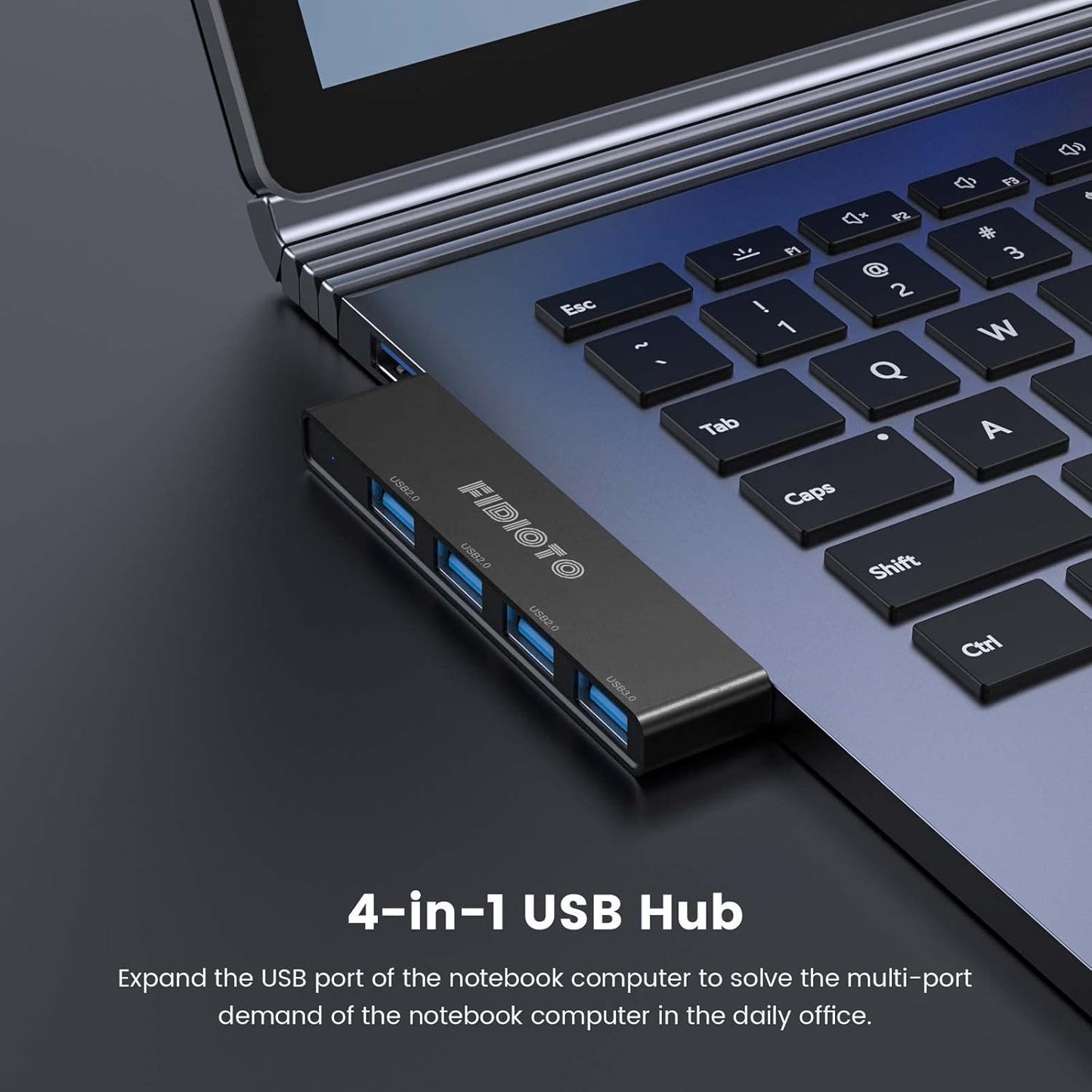 USB Hub 2Pack, Fidioto 4 Port USB Hub(1 * 3.0 Hub, 3 * 2.0 Hub), Networking Hubs for Laptop, iMac Pro, MacBook Air, Mac Mini/Pro, Surface Pro, Notebook PC, USB Flash Drives and Mobile HDD Etc.