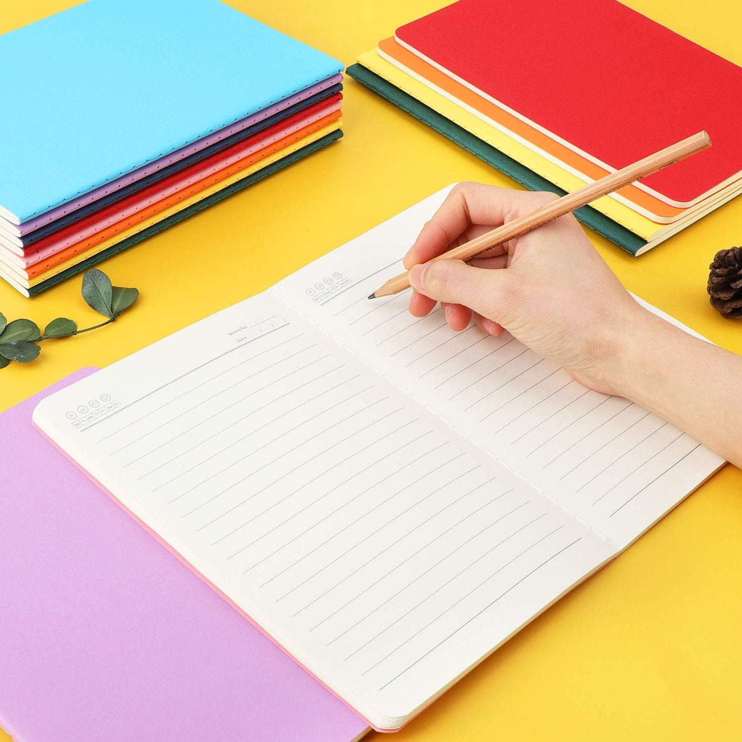 EUSOAR Subject Notebooks, A5 24 Packs 5.5" x 8.2" Soft Cover Lined Notebooks Journal, Drawing Notebook Notepad Sketchbook, Students Office Subject Diary Notebooks Journal 60 Lined Pages/30 Sheets