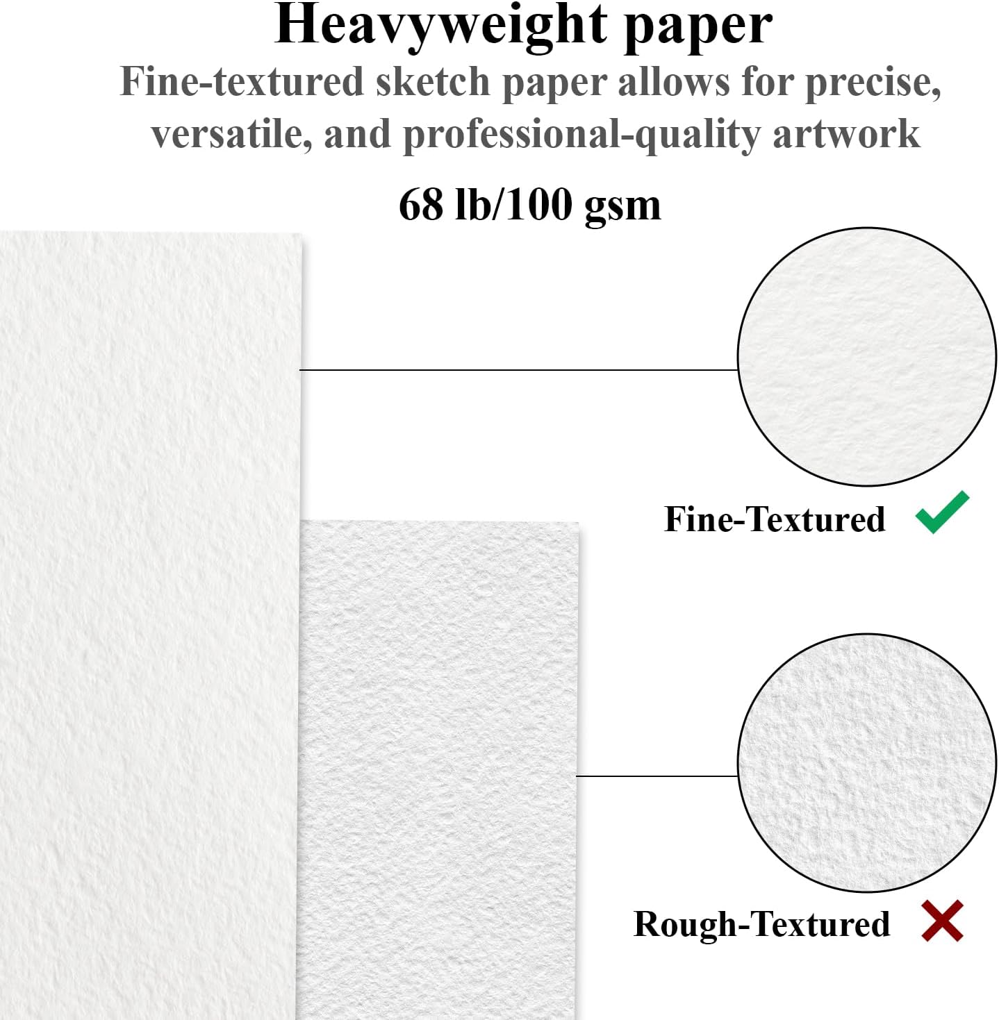 Fuxi Sketchbook 8.5x11, 100 Sheets Hard Cover Sketch Book 8.5" x 11", 68 lb/ 100gsm Drawing Paper Pad, Spiral Bound Sketch Pad 8.5" x 11", Classroom Must Haves - Back to School Supplies.