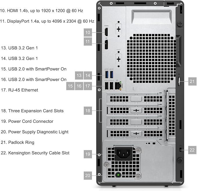 Dell OptiPlex Desktop Computer, 7020 Tower Dekstop PC, 12th Gen Intel 4-Core Processor (Beats Core i7-9700), 16GB DDR5 RAM, 512GB PCIe SSD, DVDRW, WiFi Adapter, RJ-45, Keyboard & Mouse, Windows 11 Pro