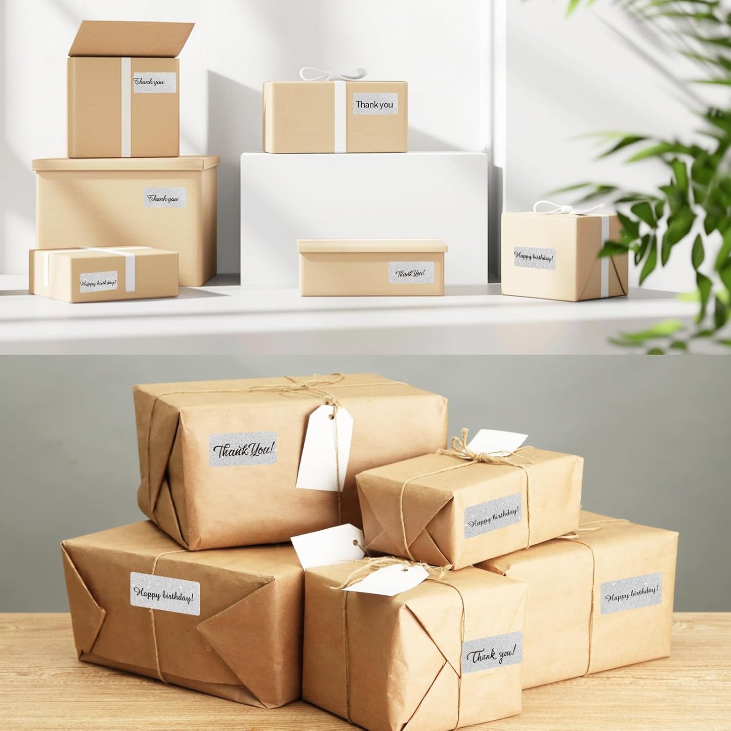 Direct Thermal Label 2x1 Inch- Barcode Labels- Holographic Thermal Sticker Labels for Address, Shipping, Compatible with Rollo Label Printer & MUNBYN& Zebra (300 /Shiny Silver)