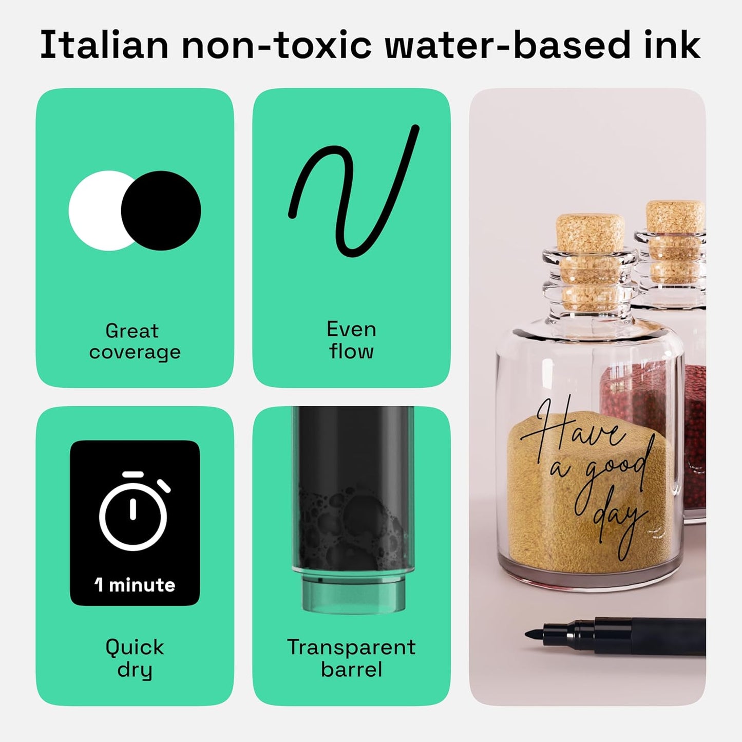 ARTISTRO 2 Black Acrylic Paint Markers - 0.7mm Extra Fine-Tip Paint Pens - Perfect for Crafting, Art Projects, & More