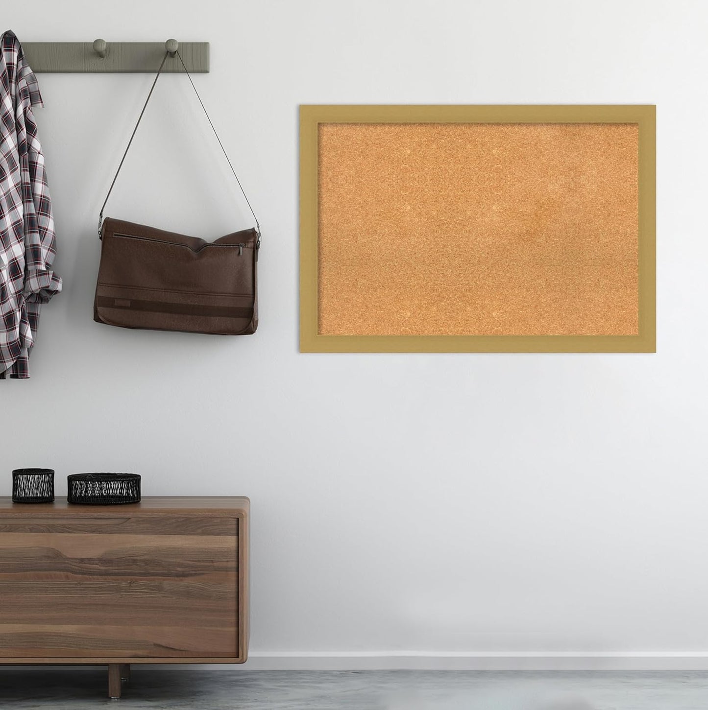 Amanti Art Natural Cork Board for Wall, 28x40 Vision Board with Gold Frame, Large Corkboard Office Decor for Home Organization, Casual Corkboard Pinboard to display items for home organization