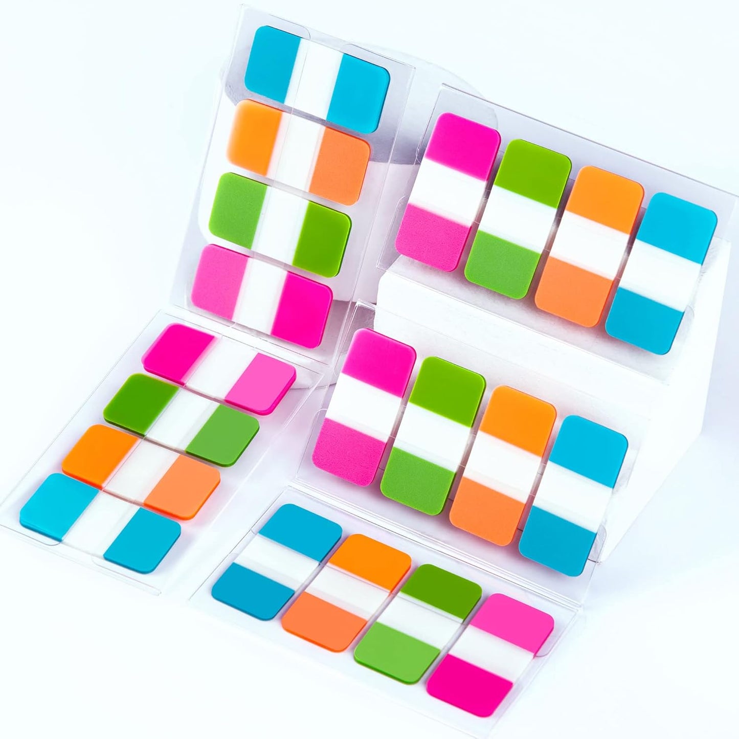Golcellia 480 Pieces Sticky Tabs Transparent Sticky Notes, Colored Page Markers for Bookmarks, Writable and Repositionable Index Annotation Tabs