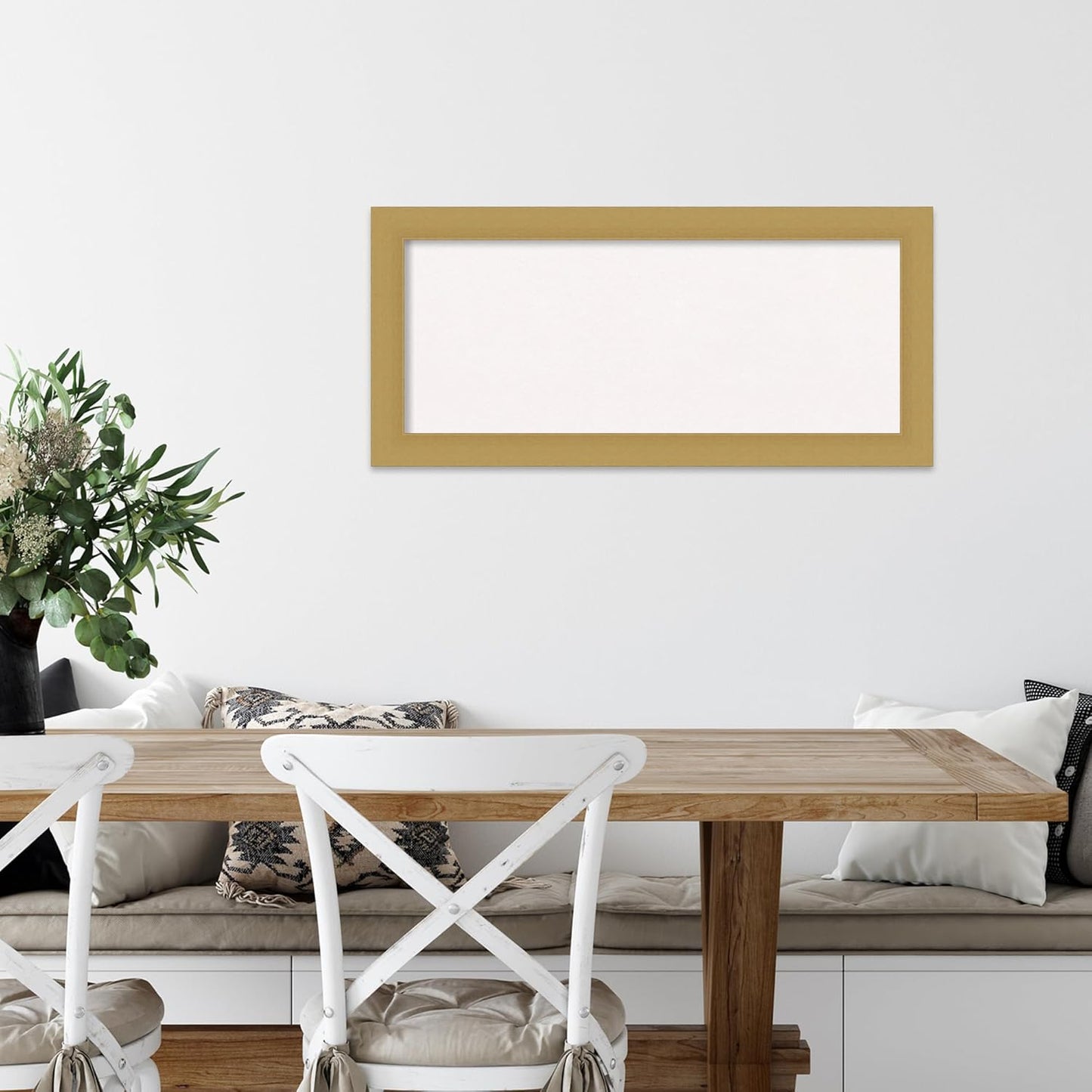 Amanti Art White Cork Board for Wall, 16x34 Vision Board with Gold Frame, Medium Corkboard Office Decor for Home Organization, Casual Corkboard Pinboard to display items for home organization