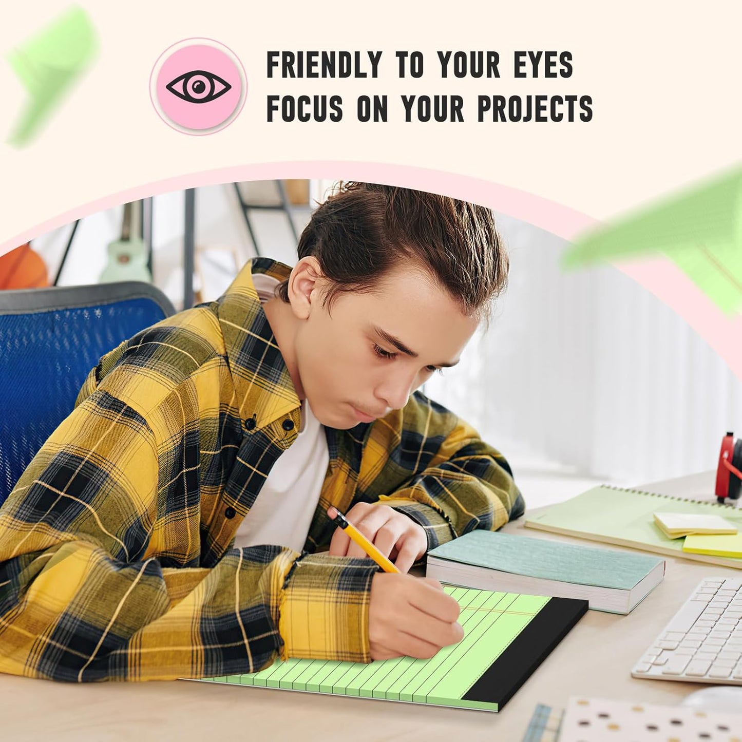 8.5 x 11 Legal Pads, Colored Legal Pads, Wide Ruled, 12 Pack Note Pads 8.5 x 11, Multicolor Perforated Note Pads with Sturdy White Back, Writing Pad,30 Sheets Per Notepad for School, Home, Office