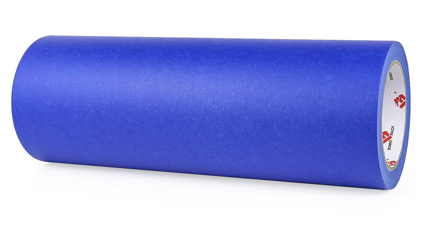 BOMEI PACK Wide Blue Painters Tape 12 Inches x 40 Yards, 3D Tape, 3D Printing Tape for Laser Cutting, 21-Day Clean Removal Wide 12'' Masking Tape