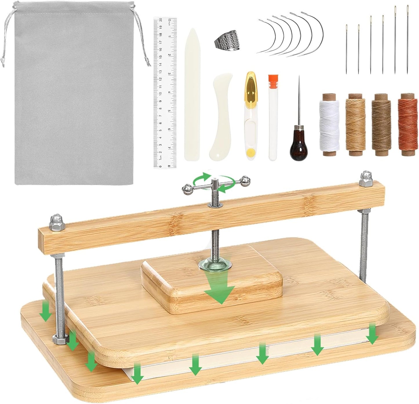 Book Binding Kits, Bamboo Wood Book Press Suitable for Thin Books, 11 * 7.9 in Bookbinding Press for DIY Bookbinding, Books Repair, Handmade Crafts