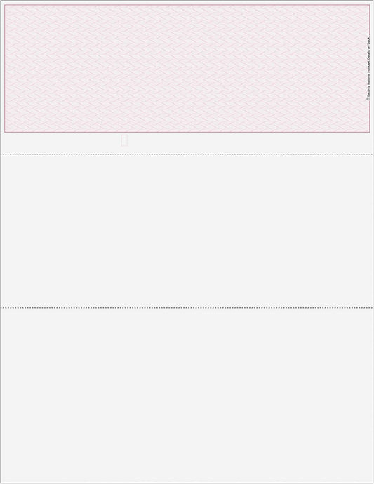 Classic Blank Top Business Check, Blank Computer Top Check Paper with Burgundy Herringbone Background, 500/Pk