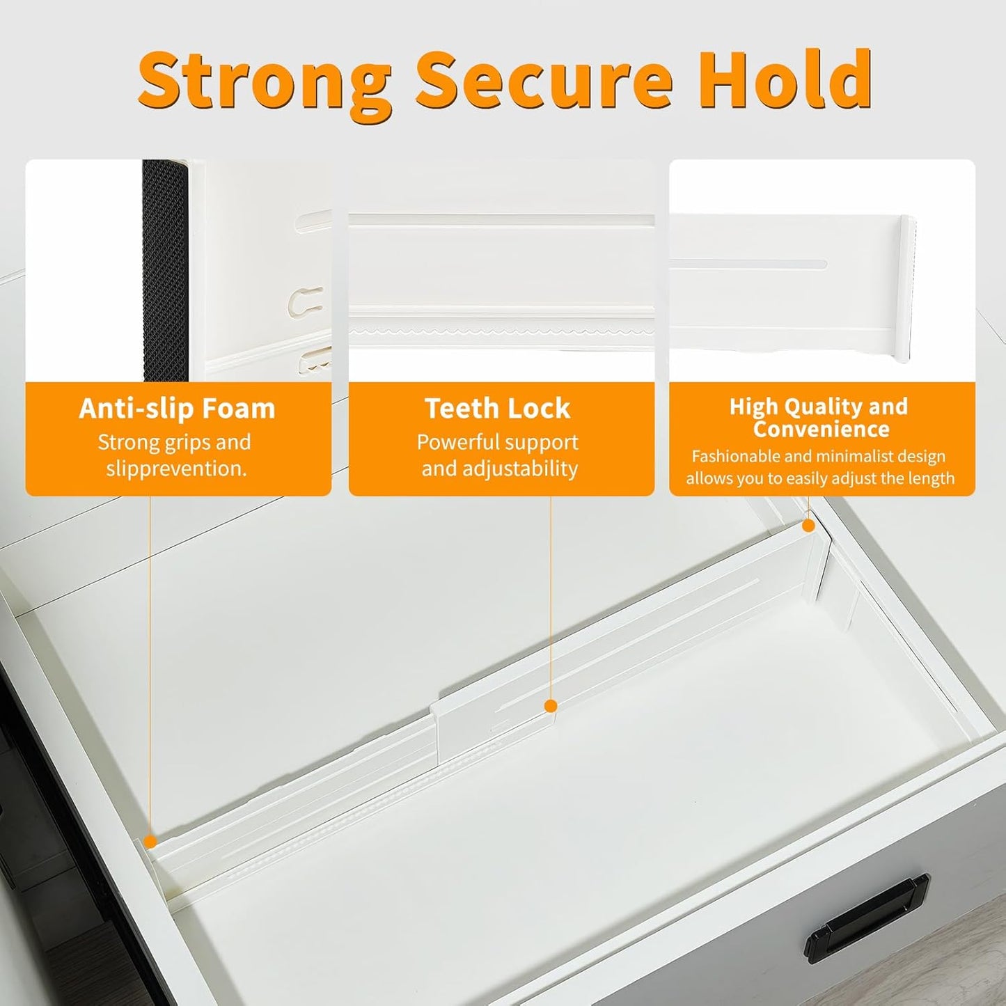 5 Pack Drawer Dividers 3.1" Slim Height Drawer Separators, Non-Slip Plastic Drawer Organizers Expandable 10.6"-17.7" for Shallow Drawers,Kitchen & Clothes Storage, Adjustable Office Drawer Divider