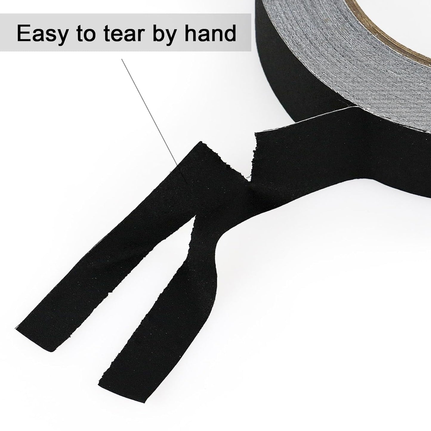 BOMEI PACK Black Gaffer Tape, Matte Non-Reflective, 1inch x 30yds No Residue Hand Tear Self-Adhesive Gaffer Tape for Labeling, Cable, Stage, Photography, Painters and Duct Repair, 1 Pack