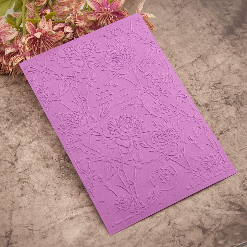 5Pcs Plastic Embossing Folders for Card Making Embossing Machine Template Mold Paper Card Embossing Stencil Flower Leaf Embossing Folder for Scrapbook Photo Album DIY Craft Decoration, 5 x 7inch