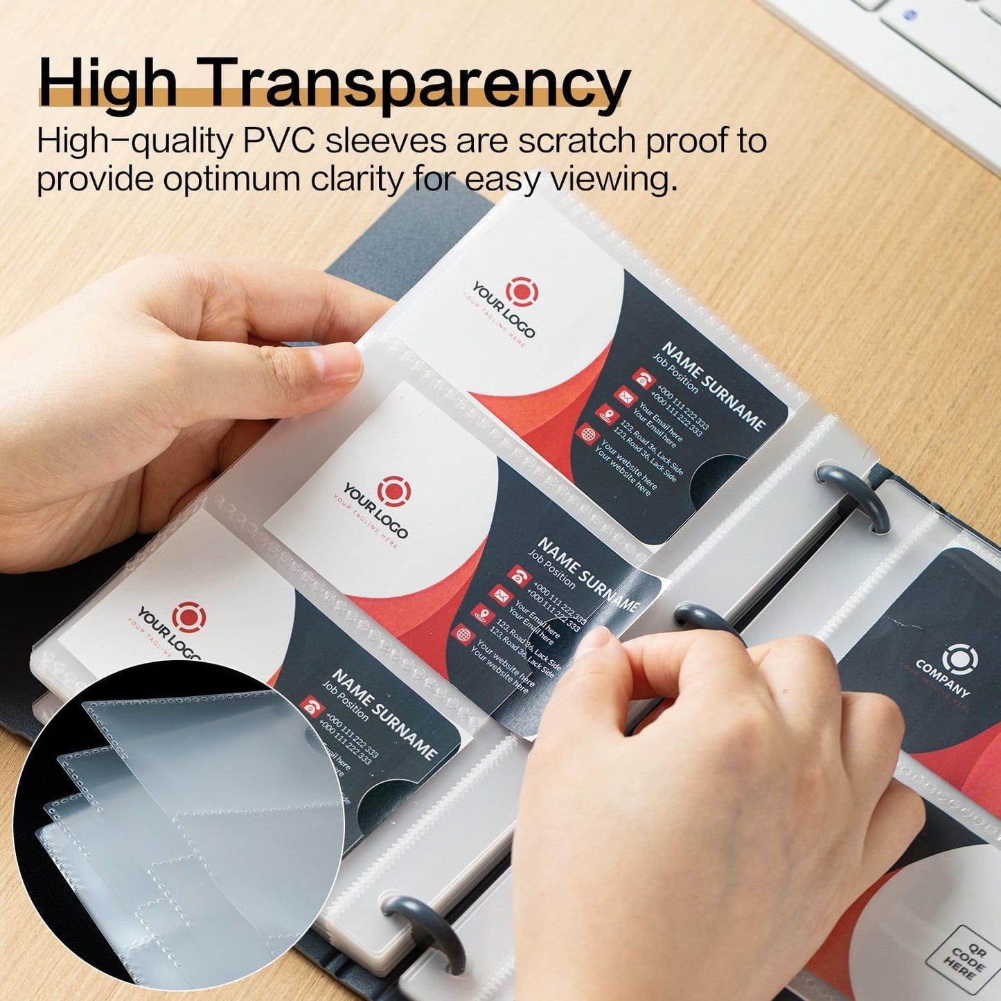 deli Business Card Book Holder, Business Card Organizer, Name Card Book Holder, Portable Office Business Card Holder, Hold 180 Cards, Blue