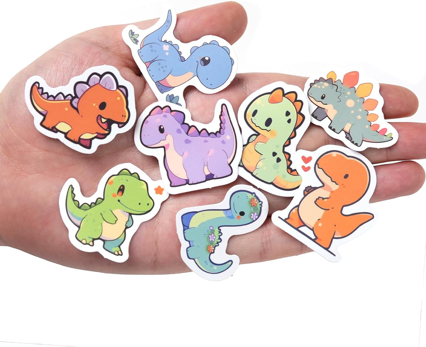 Aowplc 100 Pcs Cute Dinosaur Stickers Pack | Vinyl Stickers for Kids & Toddlers | Dinosaur Party Favors Crafts and Rewards