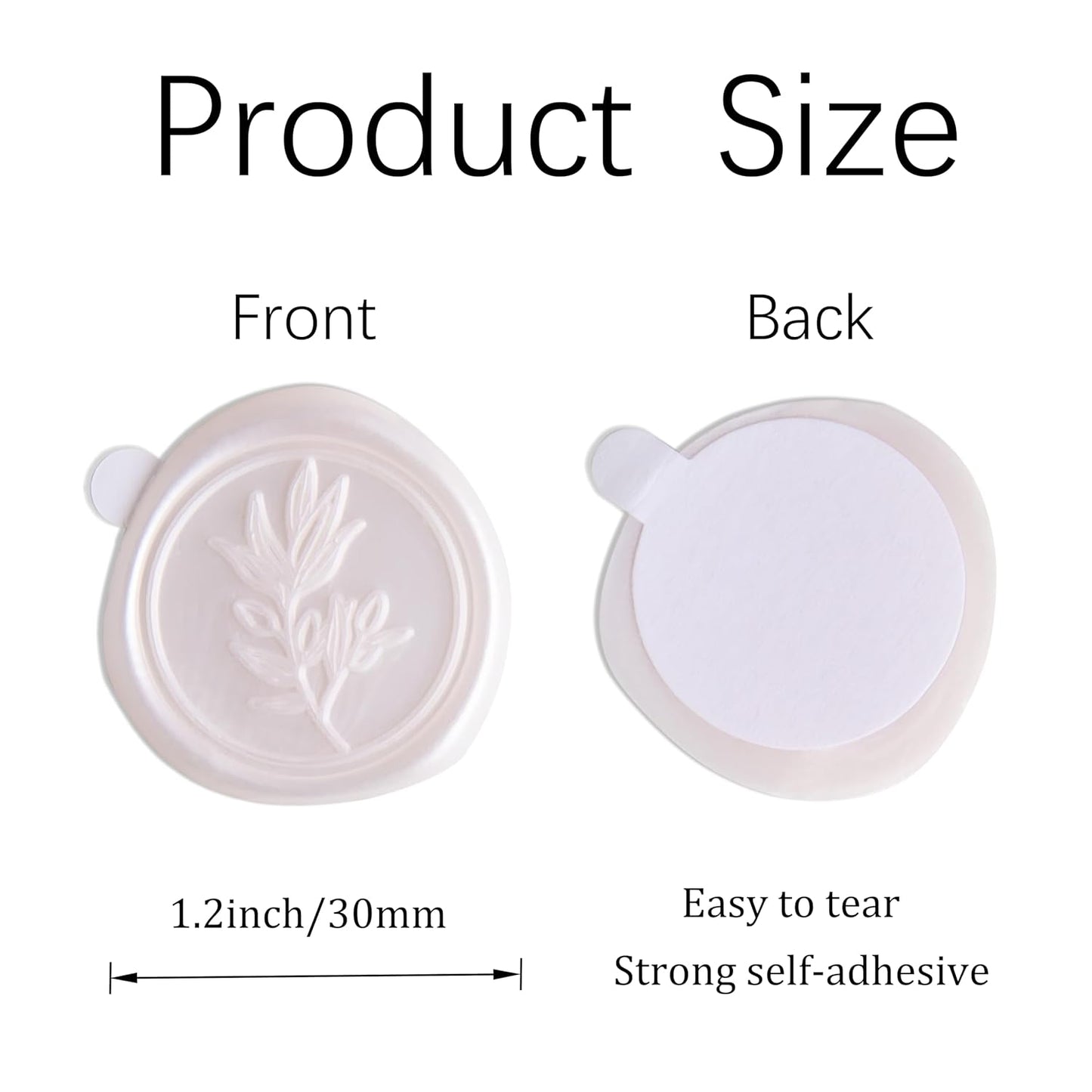 PONATIA Wax Seal Stickers - 50 Pcs Self- Adhesive Wedding Seal Stickers, Light Blush Pink Wax Seals, Perfect for Invitation Cards, Envelopes Christmas Cards, Gift Wrapping, Party Menu Decor