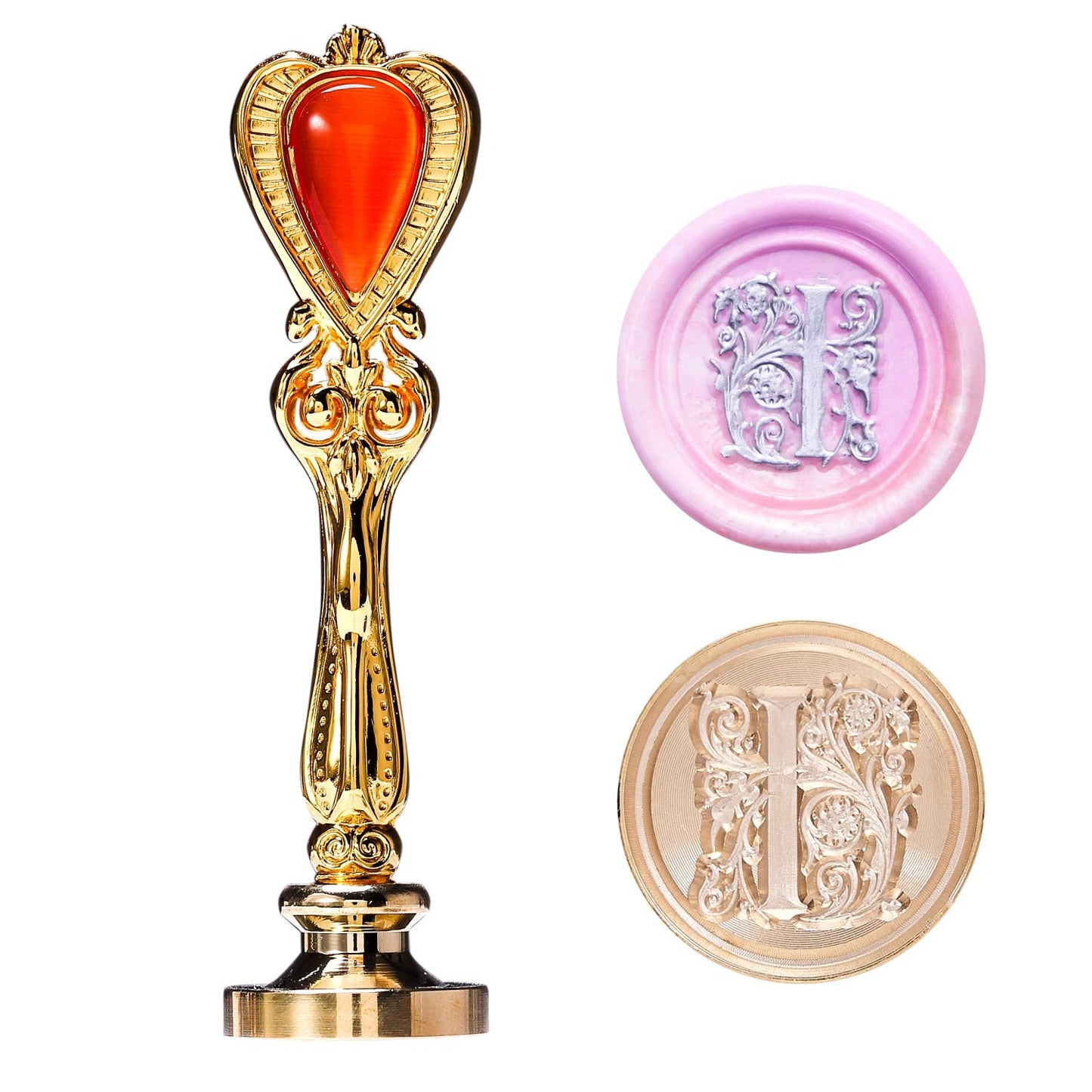 Letter I Alphabet Sealing Wax Stamp, Initial I Wax Seal Stamp, Gold