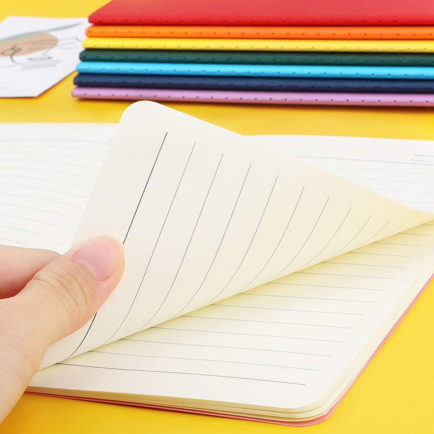 EUSOAR Subject Notebooks, A5 24 Packs 5.5" x 8.2" Soft Cover Lined Notebooks Journal, Drawing Notebook Notepad Sketchbook, Students Office Subject Diary Notebooks Journal 60 Lined Pages/30 Sheets