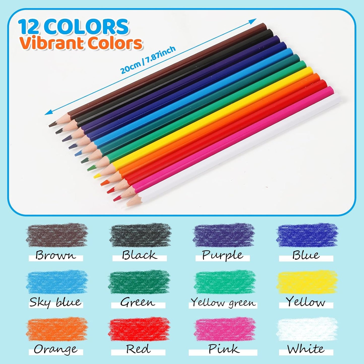 144 Count Colored Pencils for Kids, 12 Pack Colored Pencils in 12 Colors, Pre-sharpened Color Pencils Bulk, Coloring Pencil Bulk for Teachers Supplies, Back to School Classroom Prizes Gifts