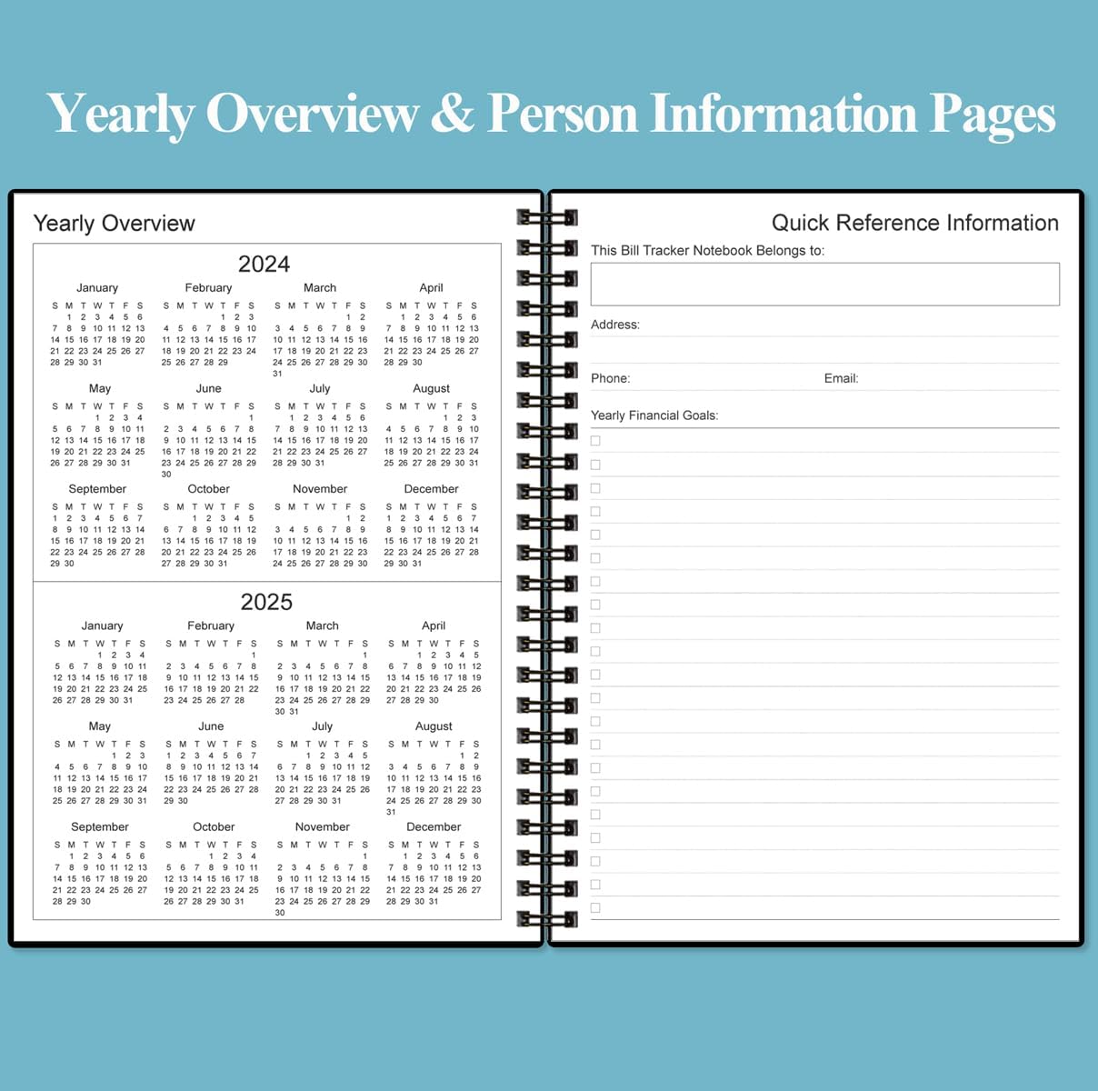 Bill Payment Tracker Notebook - Monthly Bill Organizer & Planner for Personal Budgeting Financial, Payments Checklist Organizer, 5.8" x 8.5", Black