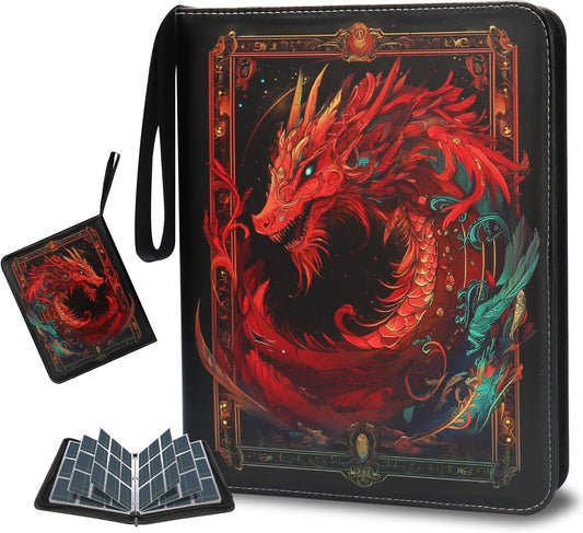 Card Binder 9 Pocket, Othran Trading Card Binder 900 Pockets with 50 Removable Sleeves and Zipper for Boys and Girls Organized