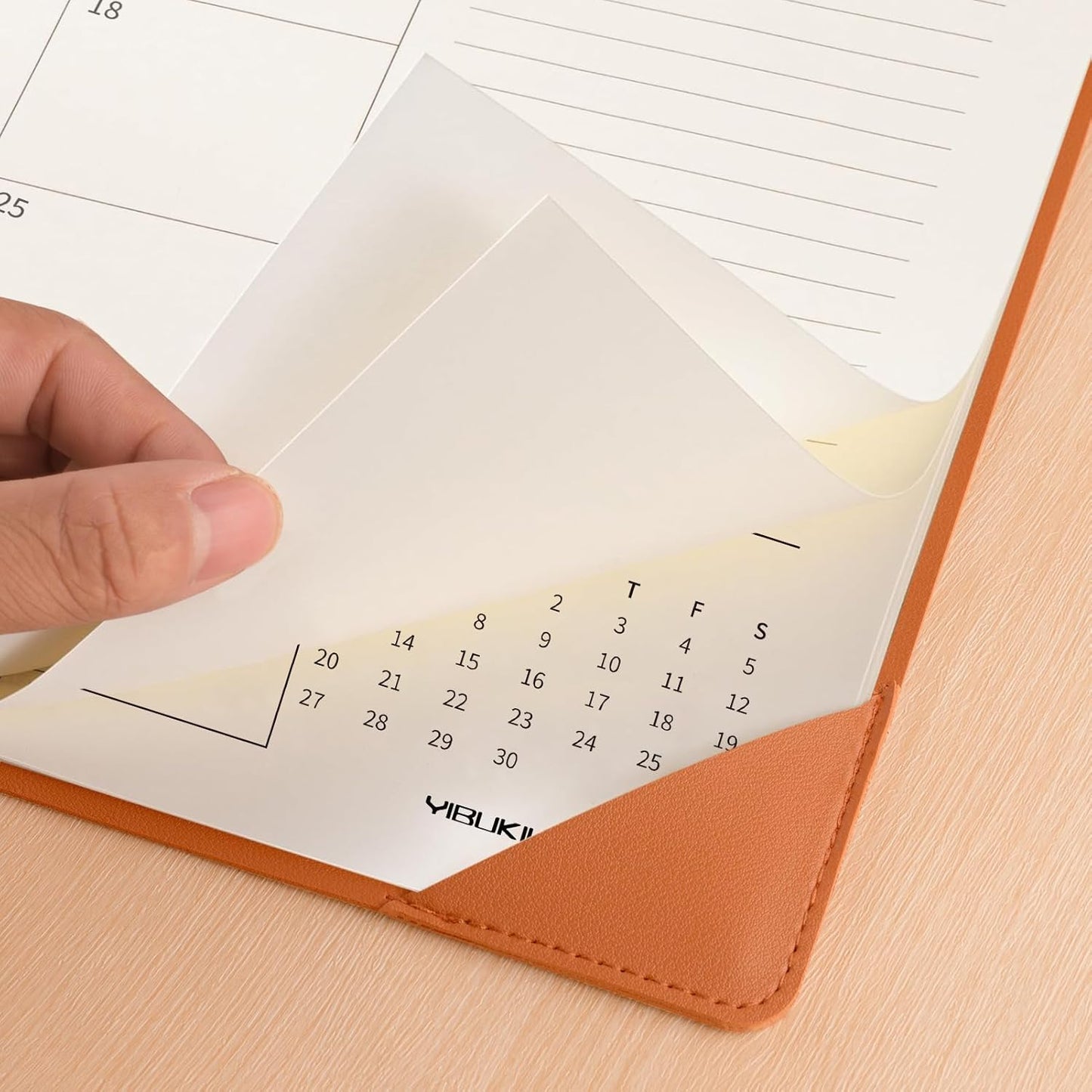 Desk Calendar 2025-2026 with Desktop Mat, 22x17 inch Large Desk Pad Calendar July 2025 to December 2026, Big Desk Planner for Home Office and School, Brown