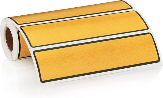 Carstens Adhesive Sticker Labels, 5 3/8” x 1 3/8”, Binder Labels for 1.5” – 4” Ring Binder Spines, Goldenrod, Roll of 200