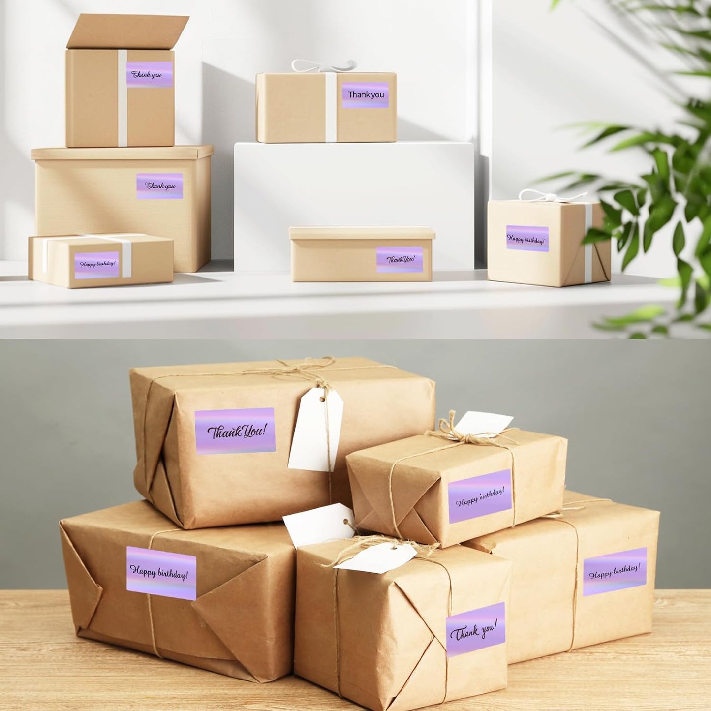 2.25"x1.25" Direct Thermal Labels, Holographic Thermal Printer Labels for Barcode, Self-Adhesive Address Shipping Thermal Label Stickers-1 Roll, 300 Labels, Holographic Purple