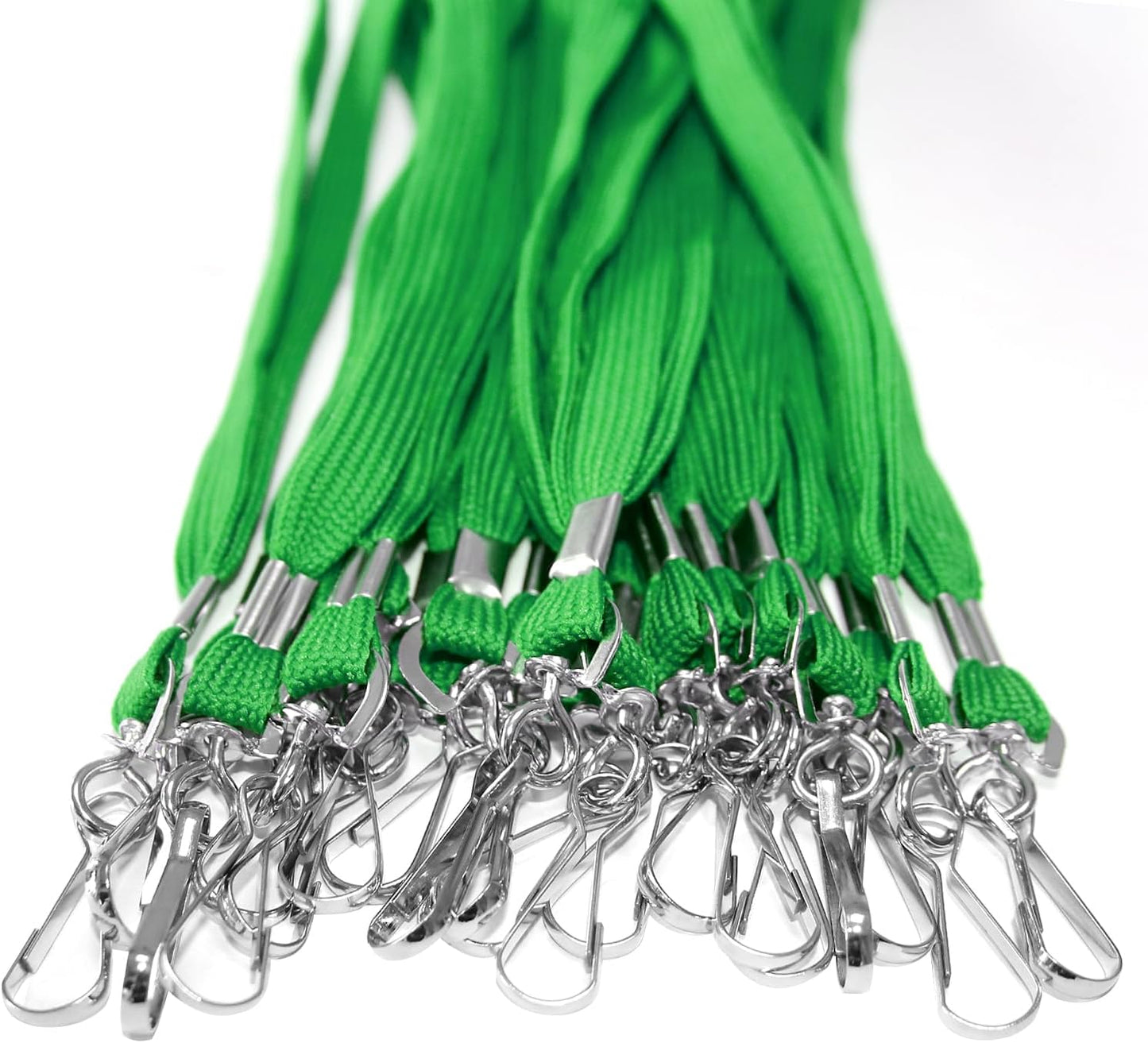 60 Pcs Breakaway Lanyards Safety Green Lanyard with Swivel J Hook Premium Bulk Flat Lanyards 36" for ID Name Badge Holder, ID Badges Cruise, School, Students, Coach, Festival and Hang Keys