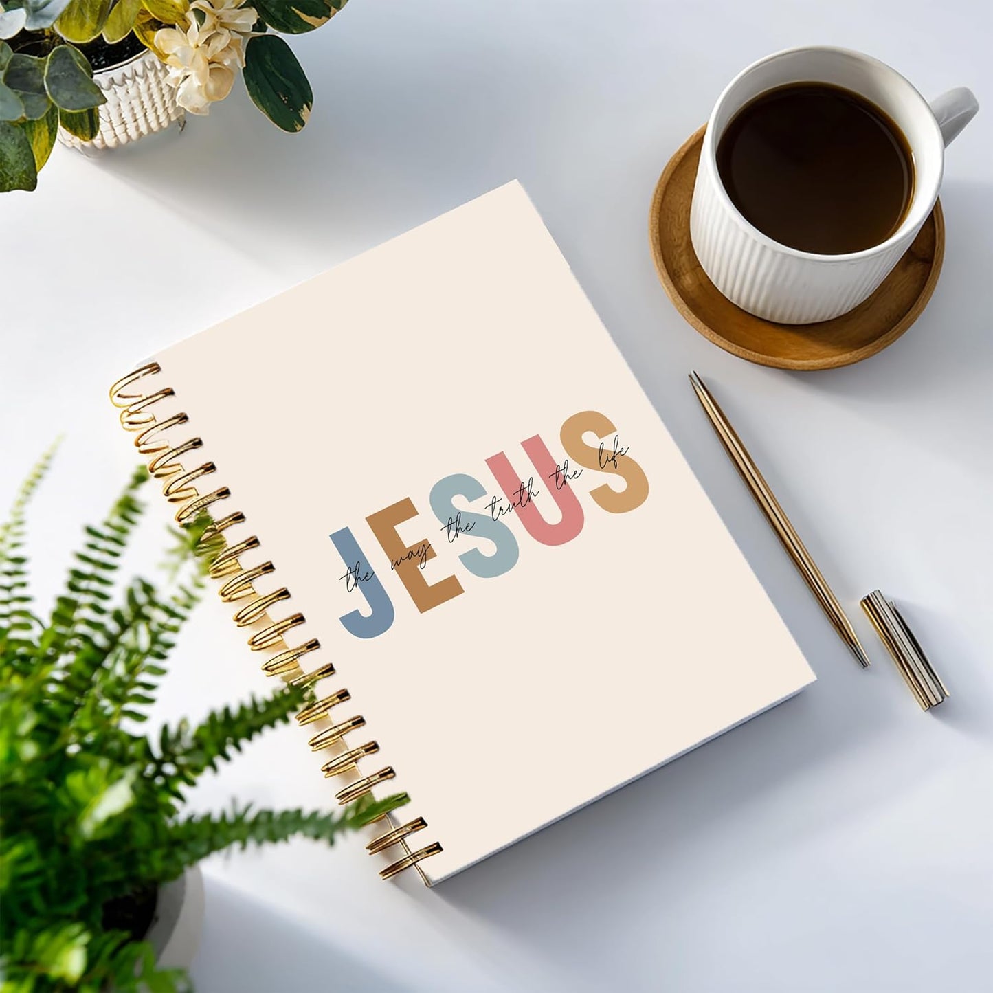 Bible Notebook, A5 Spiral Christian Journal with Floral Pink Butterfly Notebook, Bible Verse Jesus, Inspirational Notebooks for Women, Bible Study, Gift for Birthday Christmas, Office Supplies