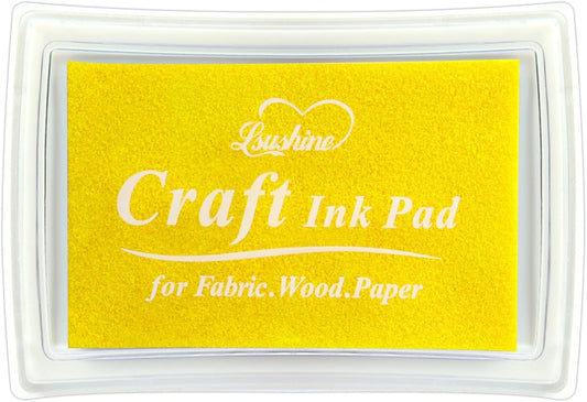 Craft Ink Pad for Rubber Stamps, Paper, Wooden, Fabric, Scrapbooking, Non-Toxic Finger Ink Pads for Kids (Light Yellow)