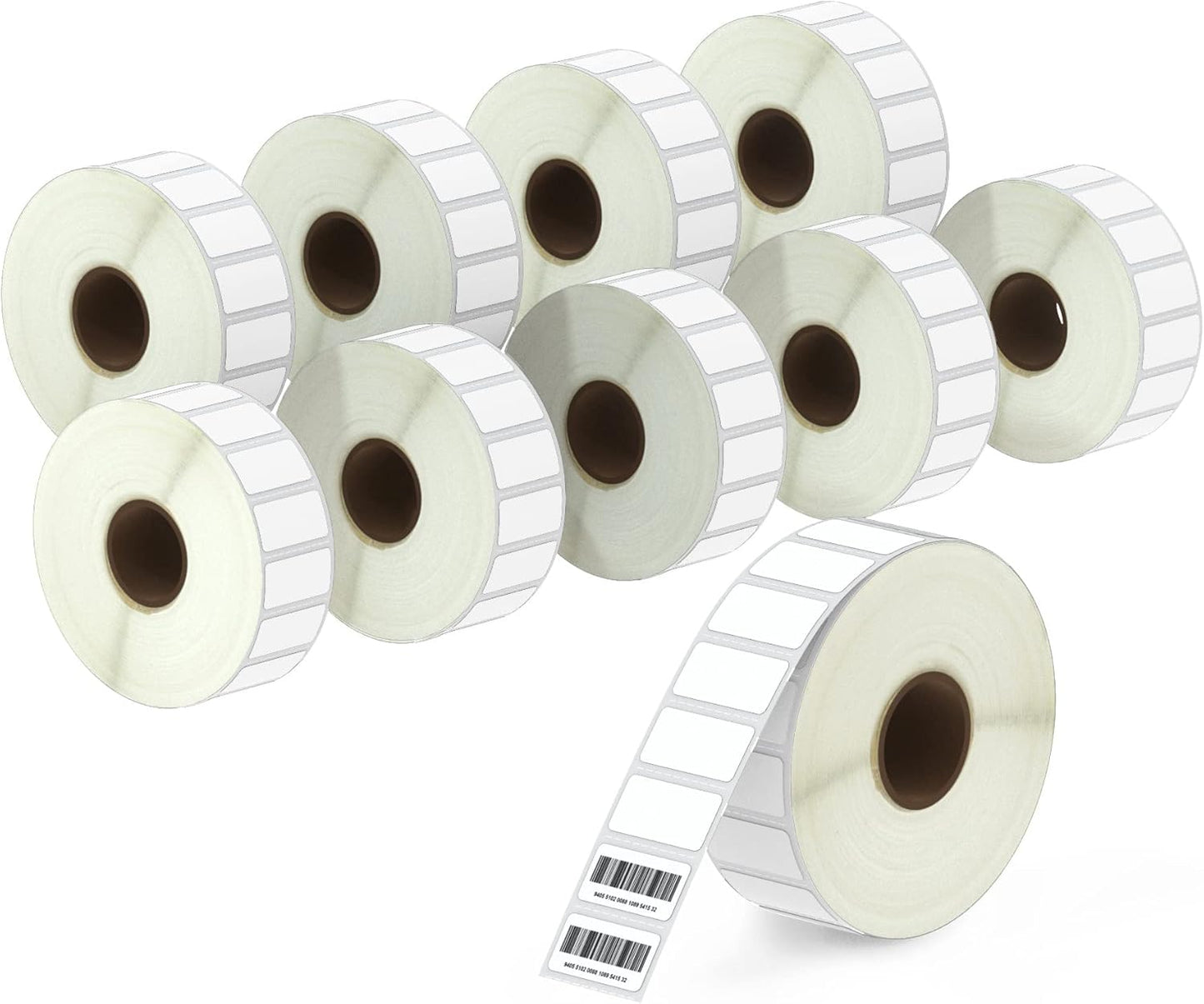 BETCKEY - 1" x 0.5" (25 mm x 13 mm) Small Labels Compatible with Zebra & More Label Printer,Premium Adhesive & Perforated [10 Rolls, 24300 Labels]