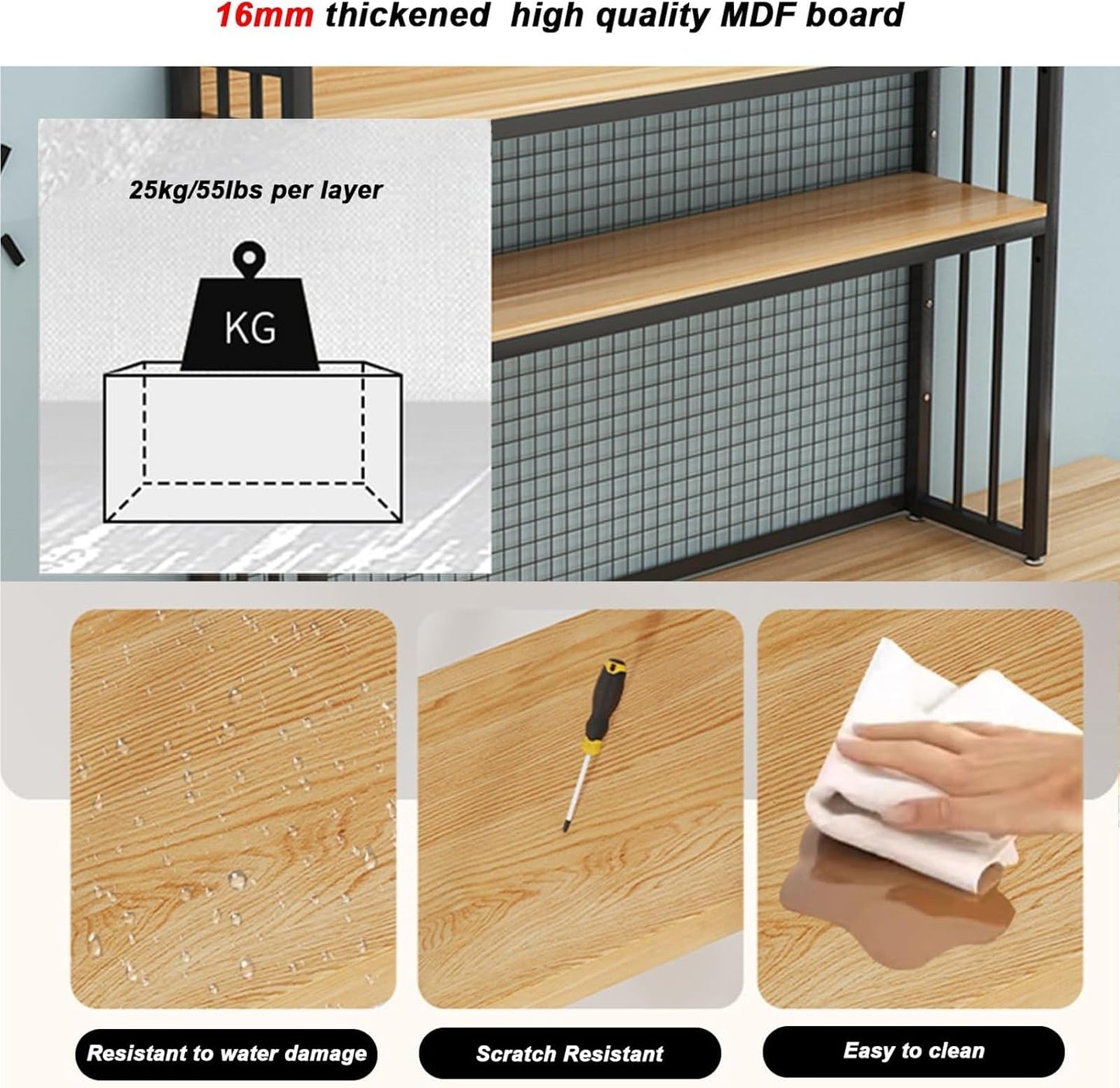 FPIGSHS Adjustable Desk Bookshelf Organizer Rack, Desktop Bookcase for Computer Desk，Office Supplies Organizers and Accessories Storage Display Shelf (E, 135cm)