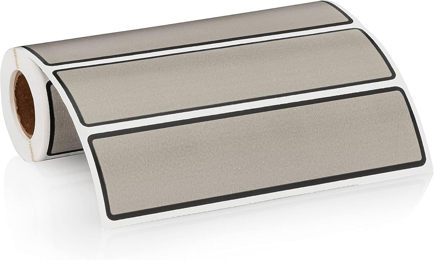 Carstens Adhesive Sticker Labels, 5 3/8” x 1 3/8”, Binder Labels for 1.5” – 4” Ring Binder Spines, Gray, Roll of 200