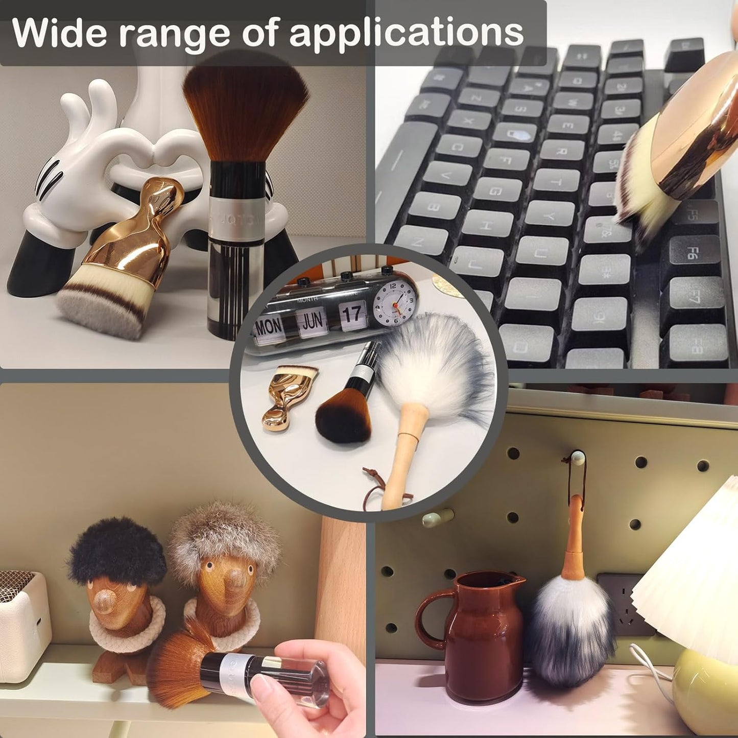 Car Interior Dusting Brush Auto Dust Sweeping Soft Brush Automotive Mini Duster Interior Cleaning Brush for Car Air Vent,Dash,Seat Microfiber Sweep Detailing Brushes Dust Removal Tools 3PCS