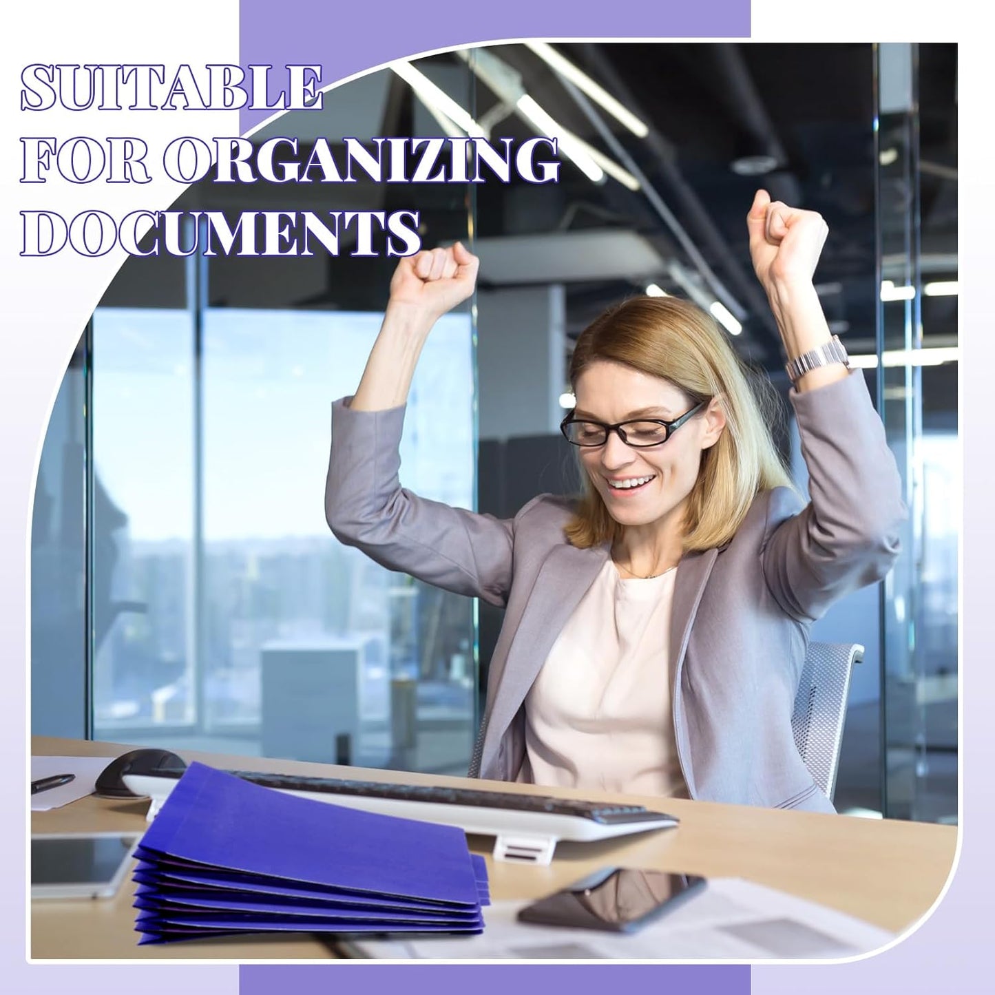 72 Pcs Classification Folders Letter Size, 1 Divider Pressboard File Folder with Fasteners, Expanding File Organizer Bulk for Teachers, Clergy, Office, Church, Christmas Donations (Purple)