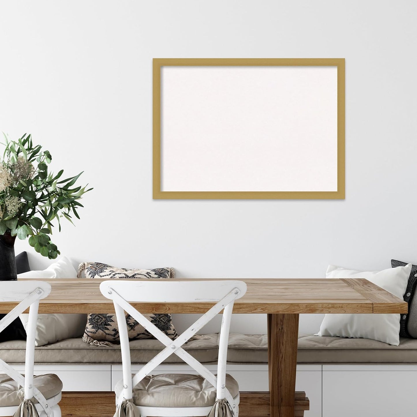 Amanti Art White Cork Board for Wall, 22x30 Vision Board with Gold Frame, Medium Corkboard Office Decor for Home Organization, Casual Corkboard Pinboard to display items for home organization