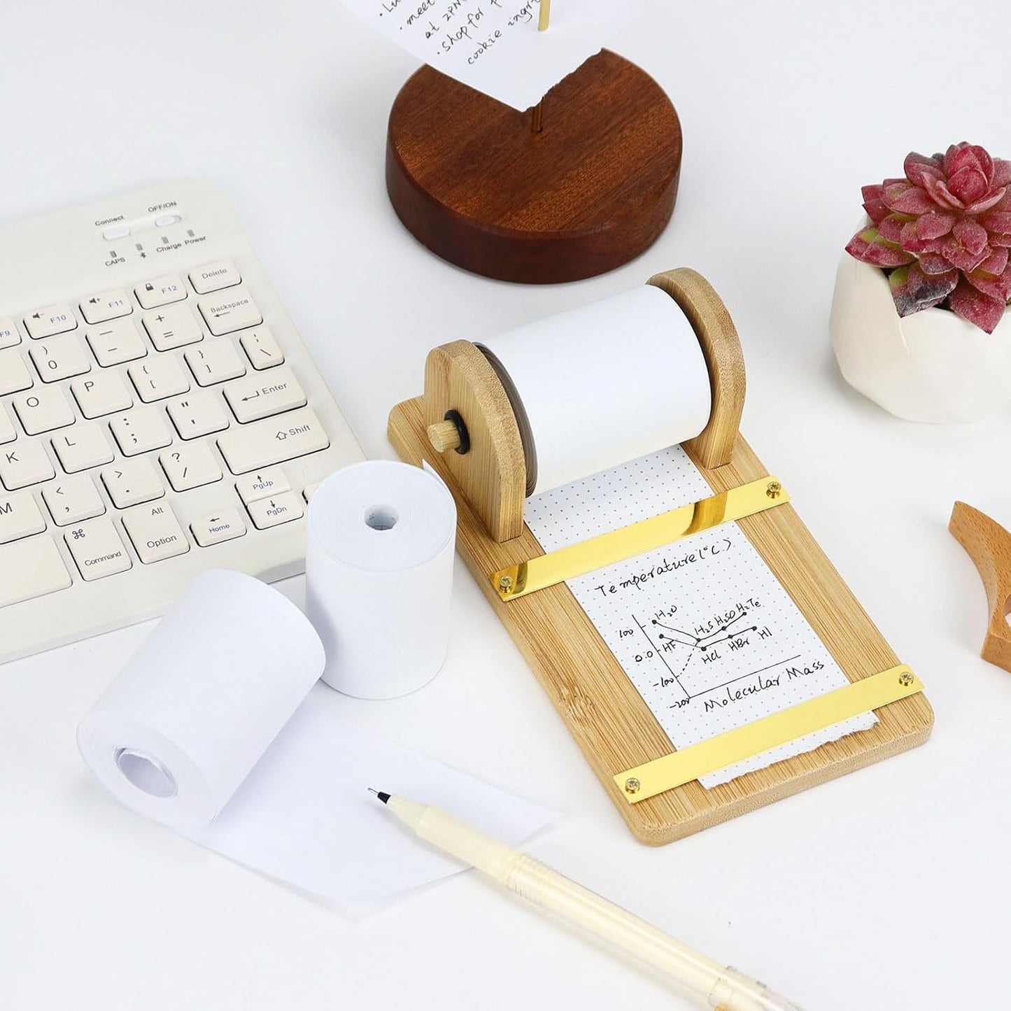 Buqoo Receipt Paper Rolls, a 2-inch 36FT Roll Paper Dispenser for use in the rotary dispenser. Desktop grocery list sticky note paper - 3 rolls per box