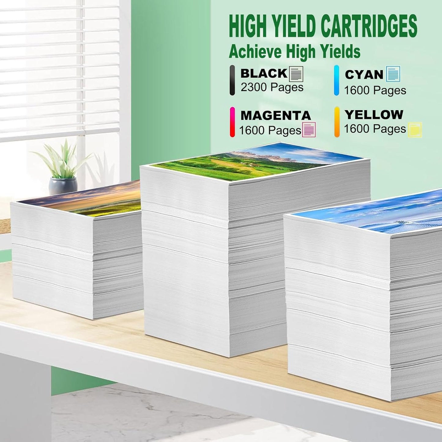 4 Pack 950XL 951XL Ink Cartridges Combo Pack Replacement for HP 950 951 Ink Cartridges for HP OfficeJet Pro 8100 8110 8600 8610 8615 8616 8620 8625 8630 8640 8660 251DW 276DW 271DW, (BK, C, M, Y)