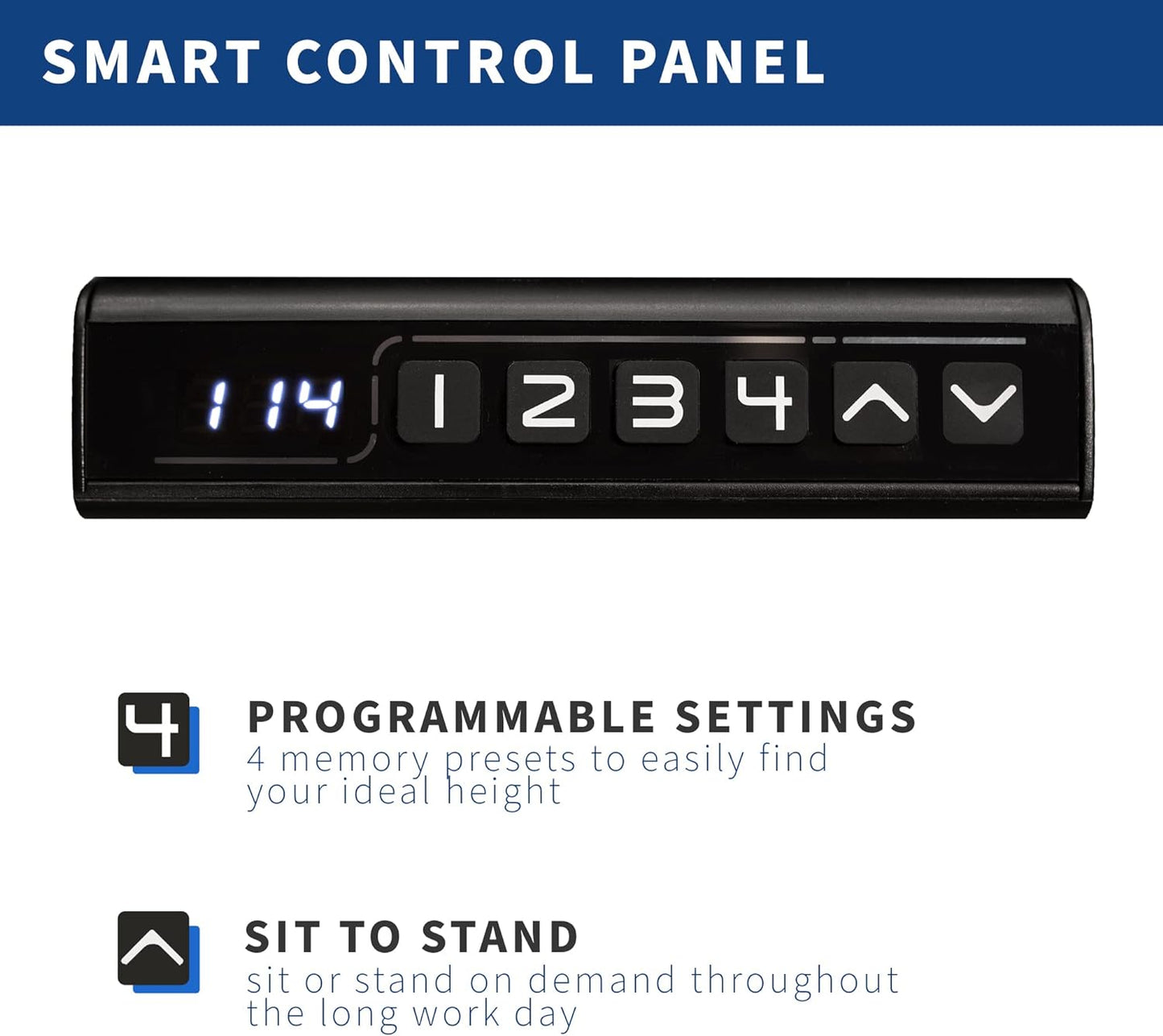 VIVO Electric 43 x 24 in Standing Desk, Memory Height Adjustment, 1B Series, One-Piece White Top, White Frame, DESK-KIT-1W4W