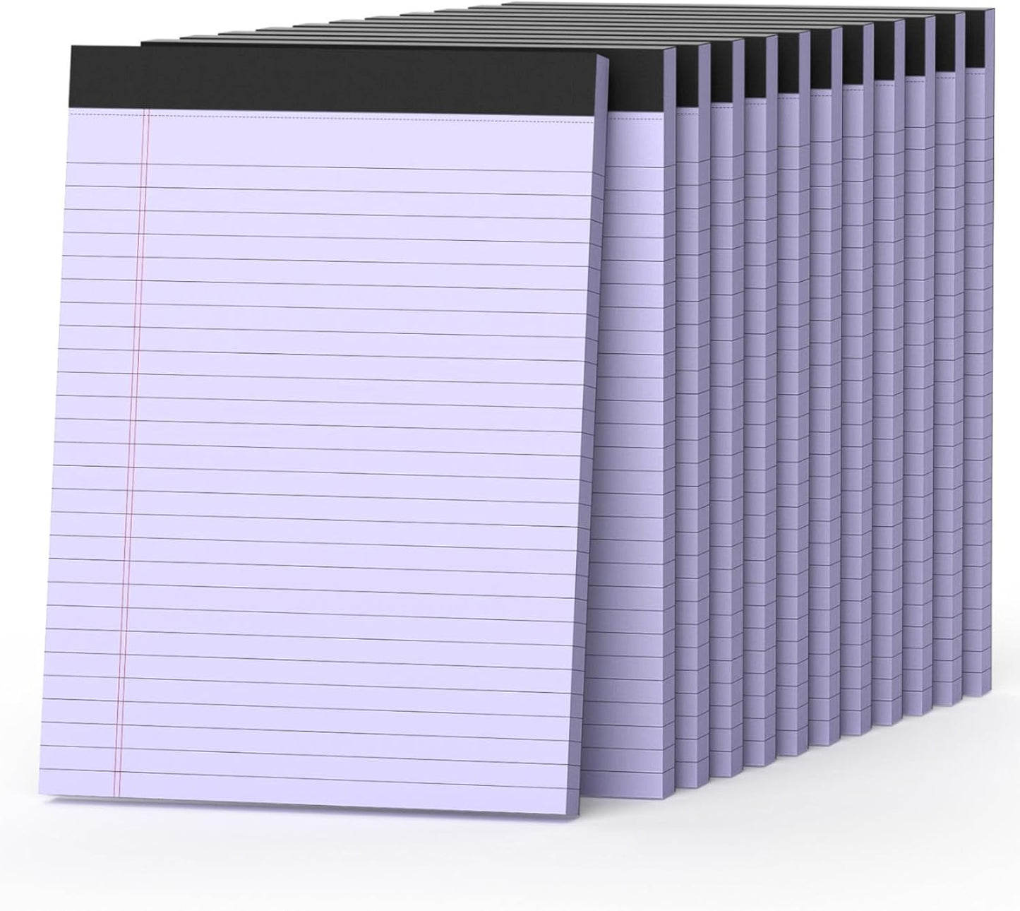 360 Sheets Purple Legal Pads 8.5" x 11" Pack of 12 Note Pads Wide Ruled Lined Paper with Micro-Perforated Writing Notebook 30 Sheets per Pad To-Do List Notepad for School, Office & Home Supplies