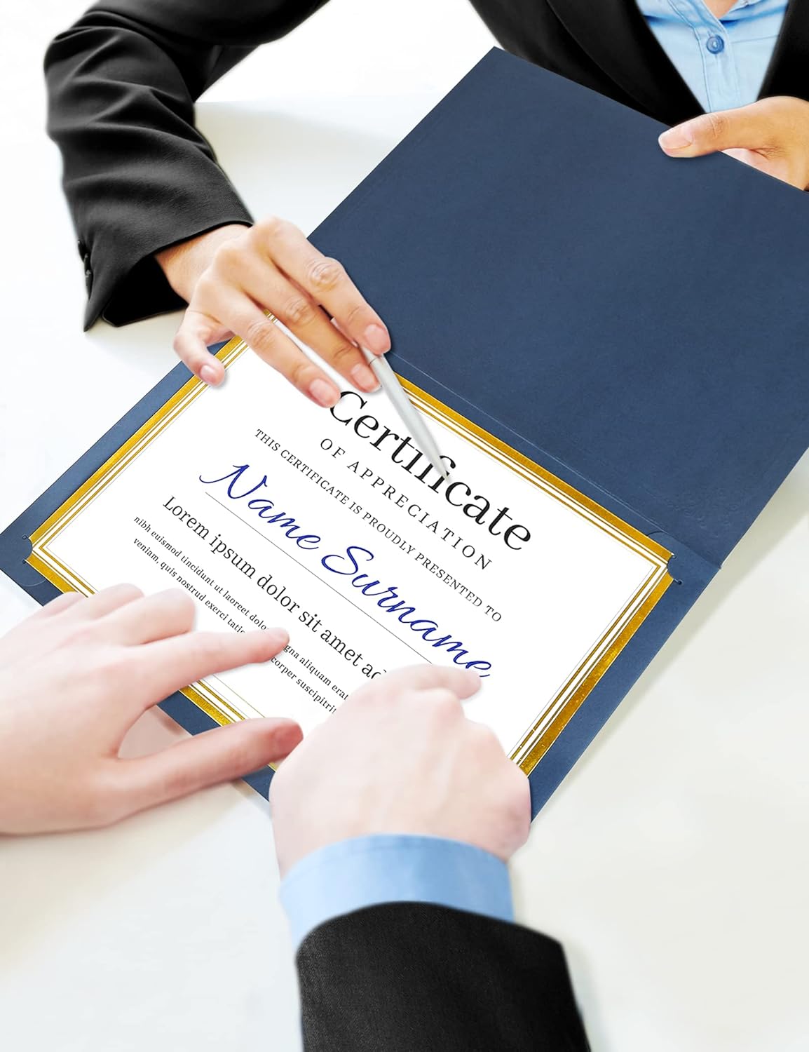 GNL Certificate Holders - 200 Packs Blue Diploma Holders, Certificate Covers with Gold Foil Border, for Letter Size 8.5 x 11 Certificate Paper, Award, Graduation, Documents