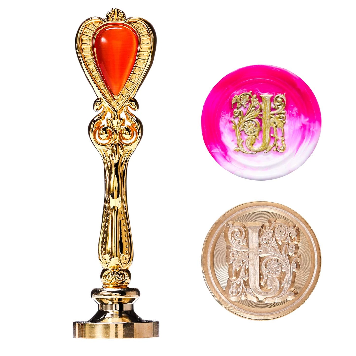 Letter J Alphabet Sealing Stamp, Alphabet Wax Seal Stamp for Envelope Wedding Invitation, Gold