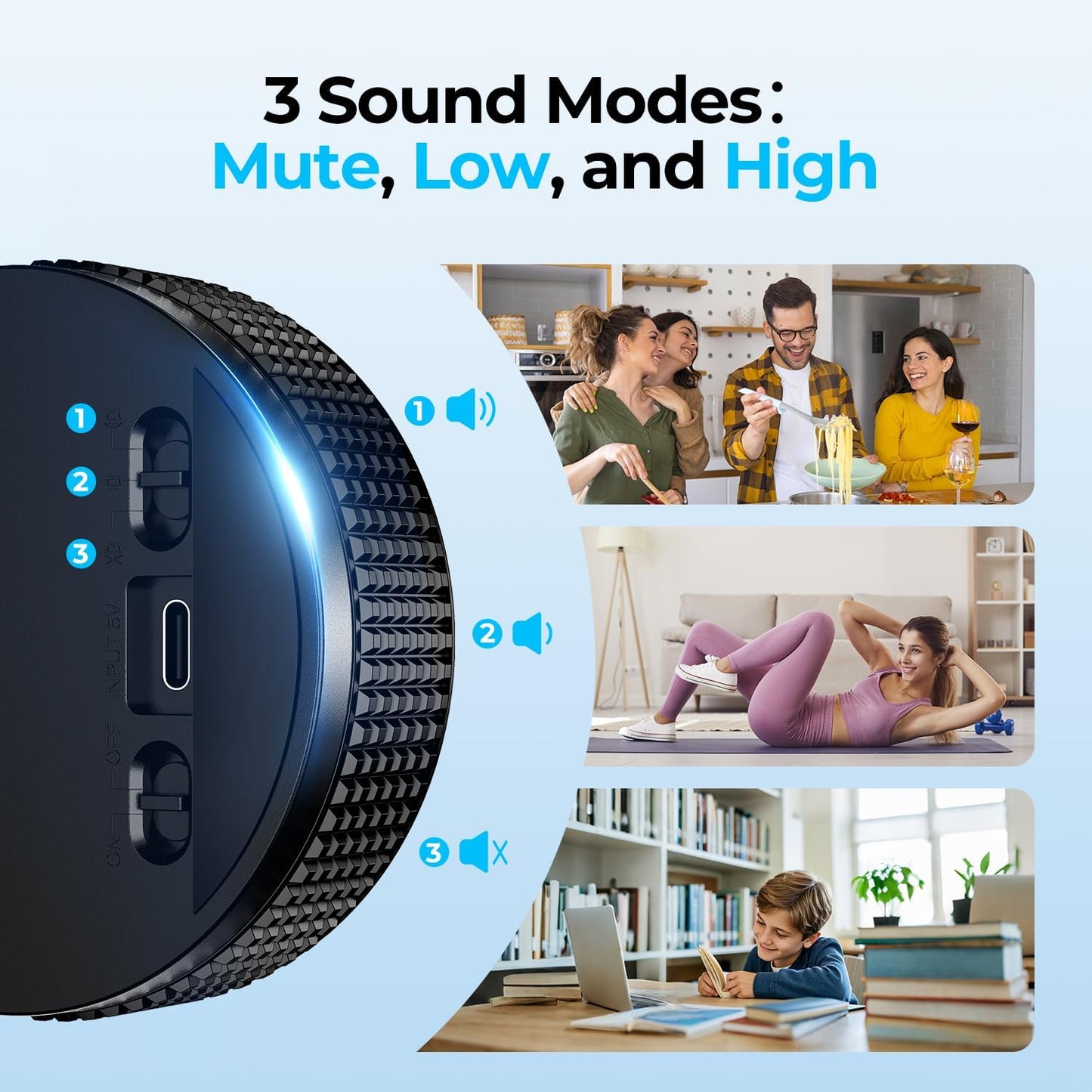 Rechargeable Magnetic Kitchen Timer for Cooking, Building 800mAh Battery Large Display Digital Countdown Countup Timer, 3 Preset 5/15/25 Mins Loud Alarm for Baking Grilling Studying