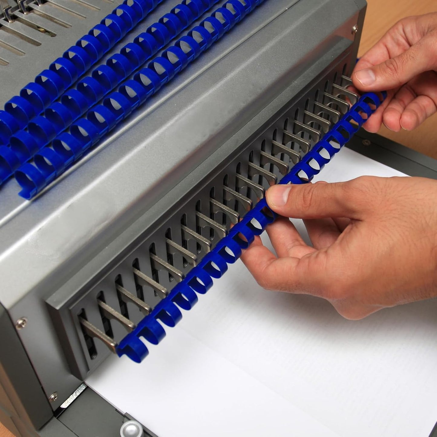 PATIKIL 51mm (2") Plastic Binding Combs, 10 Pcs 21 Rings Comb Binding Spines 450 Sheet Capacity Letter Size for Binding Paper Sheets Notebook Calendar Picture Album, Blue