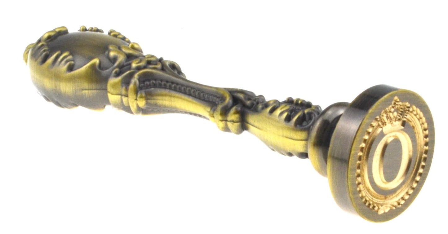 Samyo Creative Romantic Stamp Maker Classic Old-Fashioned Style Brass Color Wax Seal Sealing Stamp Vintage Antique Alphabet Initial Letter Set - (Letter O)