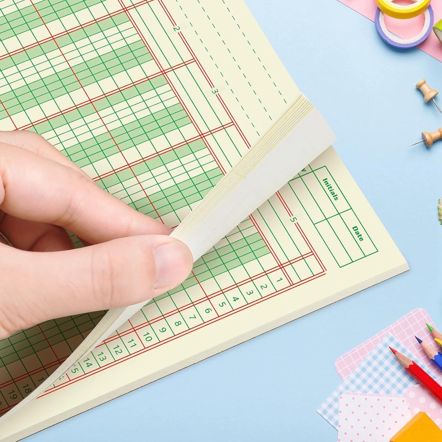 Fulmoon 5 Pack 250 Sheets Ledger Paper Accounting Columnar Pads 3 Hole Analysis Accounting Ledger Book for Business, 50 Sheets/Pack, Single Page Format, Green(8.5 x 11 Inch,5 Columnar)