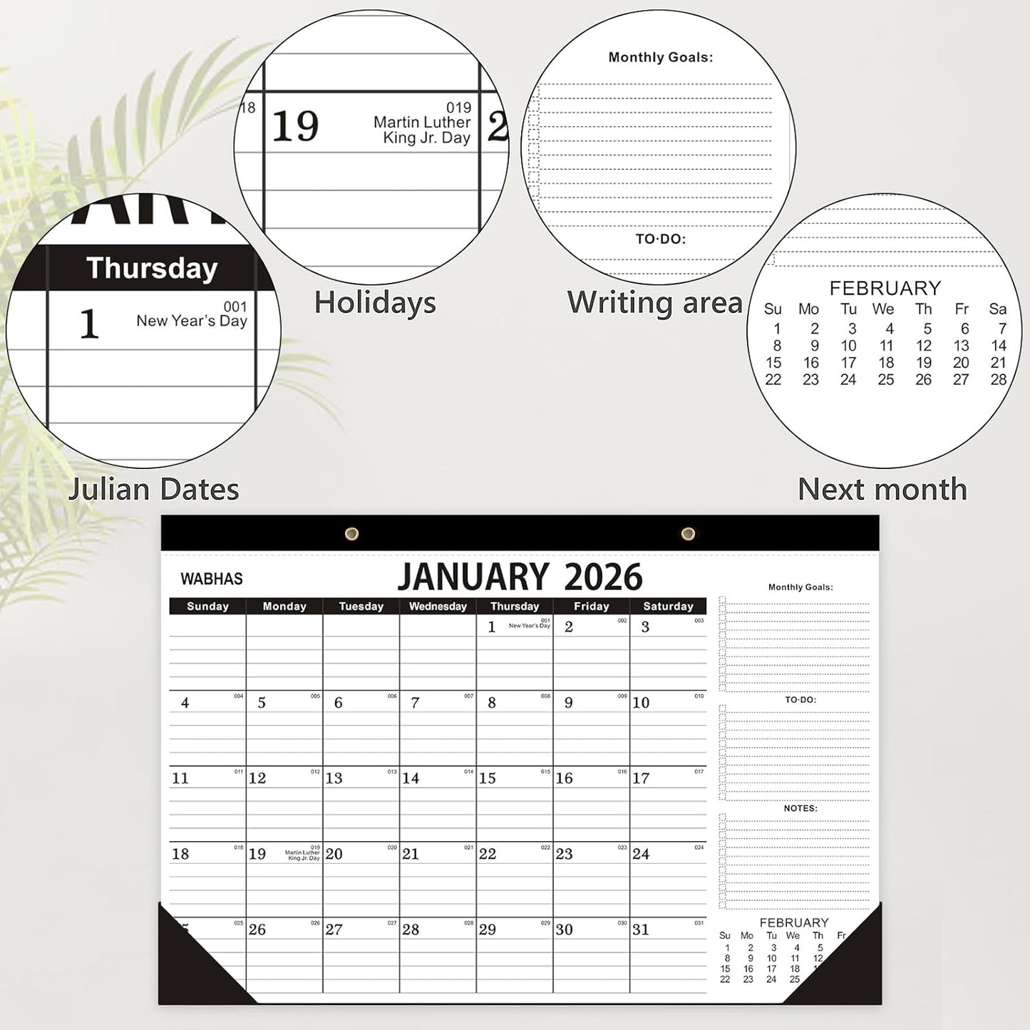 Desk Calendar 2025-2026-18 Months-January 2025 to June 2026,Desk calendar 2025-2026,12x17 in,School Calendar 2025,Office Desk Calendar 2026