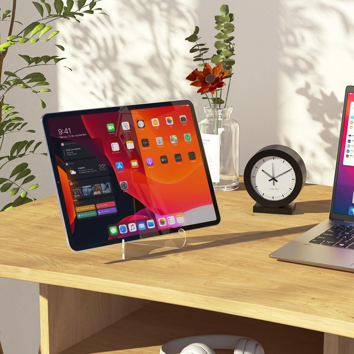 5 Pack Acrylic Display Stand, Plate Stand for Display, Clear Easel Stand, Display Holder for Card, Frame, Picture, Magazine, Book, CD, Phone (Large/ 4.5 Inch)